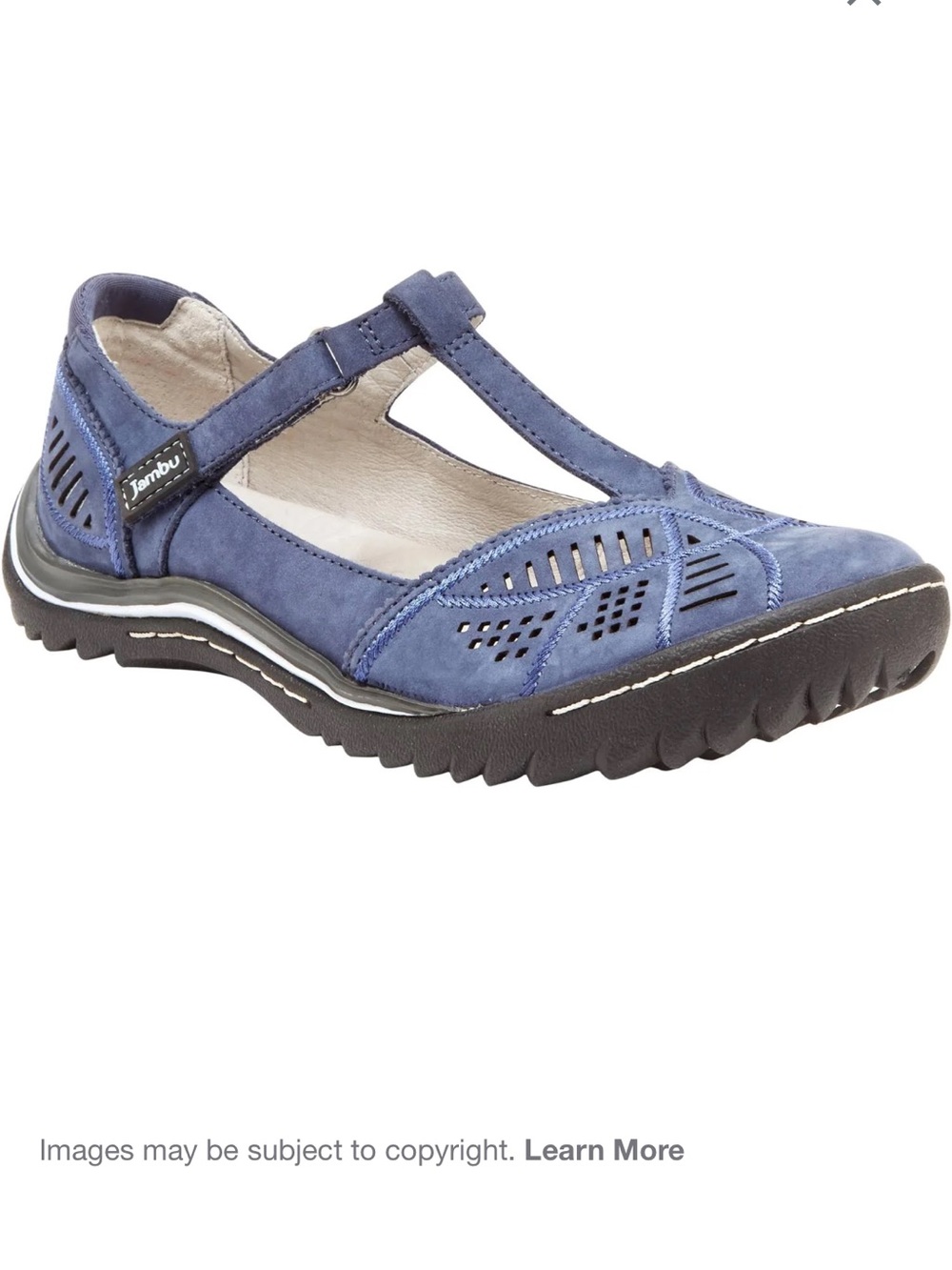 Jambu leather Blue Bridget Nubuck T-Strap Mary Jane